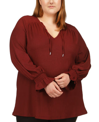 Michael Kors Women's Peasant Tunic Red Size 4X