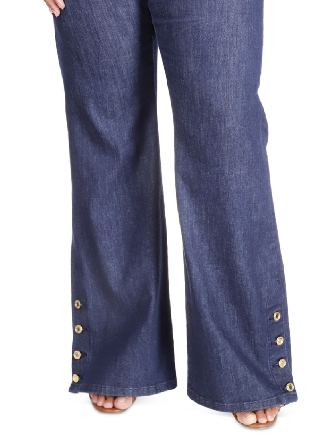 Michael Kors Women's Selma Button Hem Jeans Blue Size 18W