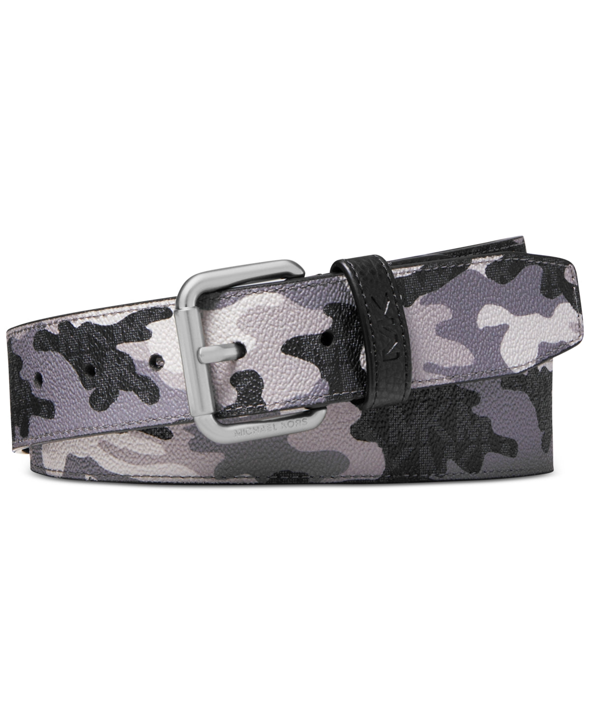 Michael Kors Men's Three Tone Camouflage Logo Belt Black Size 32