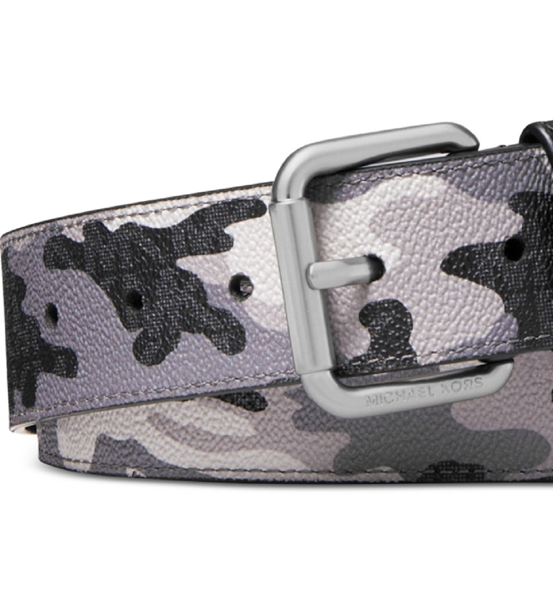 Michael Kors Men's Three Tone Camouflage Logo Belt Black Size 36