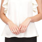 Michael Kors Women's Satin Ruffled Chain Top White Size X-Large