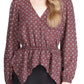 Michael Kors Women's Foulard Print Handkerchief Hem Top Red Size X-Large