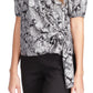 Michael Kors Women's Metallic Paisley Wrap Top Black Size Large