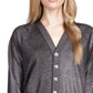 Michael Kors Women's Shimmer Button Cardigan Black Size XX-Large