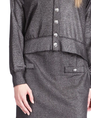 Michael Kors Women's Shimmer Button Cardigan Black Size XX-Large