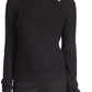 Michael Kors Women's Shaker Knit Zip Sweater Black Size Small