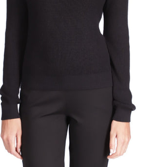 Michael Kors Women's Shaker Knit Zip Sweater Black Size Small