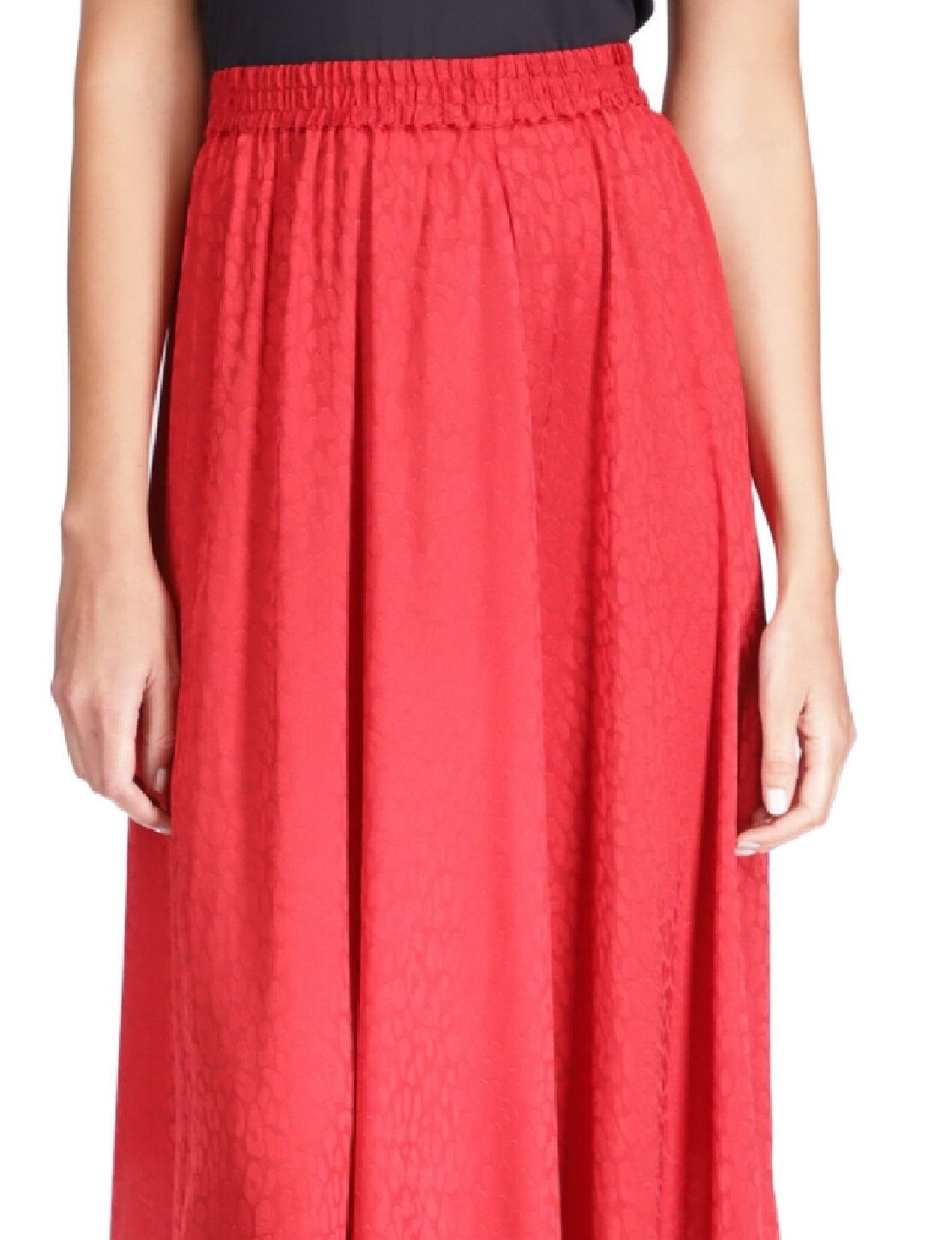 Michael Kors Women's Cheetah Print Handkerchief Hem Skirt Red Size Medium