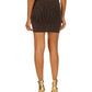 Michael Kors Women's Metallic Ruched Lined Pull On Striped Mini Party Faux Wrap Skirt Yellow Size Medium
