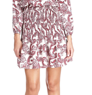 Michael Kors Women's Paisley Print Tie Neck Dress White