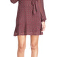 Michael Kors Women's Foulard Print Faux Wrap Mini Dress Red Size Large