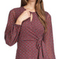 Michael Kors Women's Foulard Print Faux Wrap Mini Dress Red Size Large