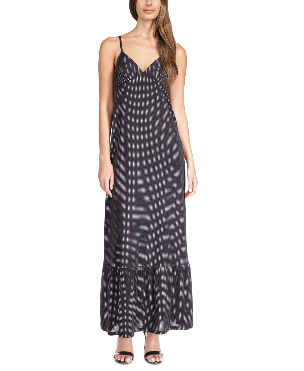 Michael Kors Women's Mini-Studded Maxi Dress Black Size X-Small