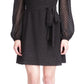 Michael Kors Women's Swiss Dot Wrap Mini Dress Black Size X-Small