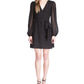 Michael Kors Women's Swiss Dot Wrap Mini Dress Black