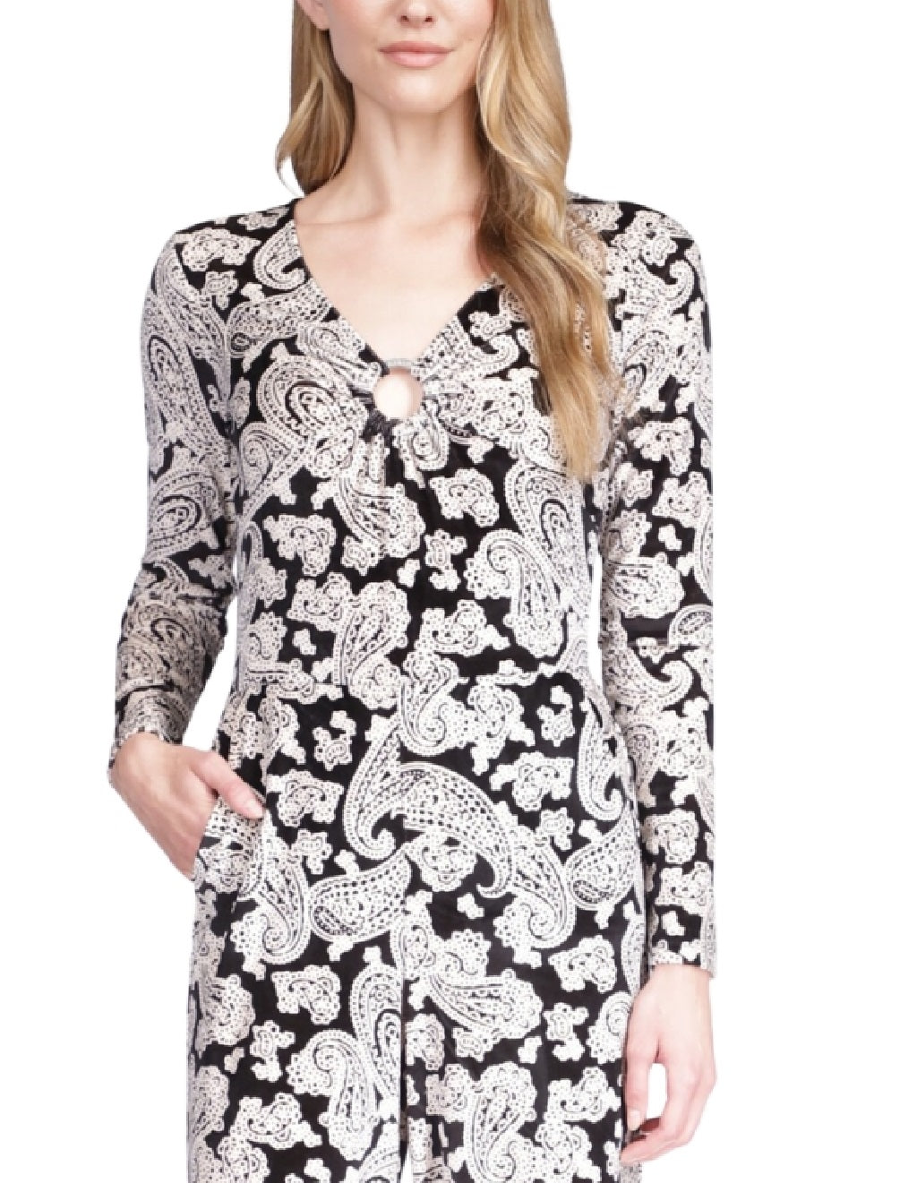 Michael Kors Women's Paisley Print Velvet Jumpsuit White Size X-Small