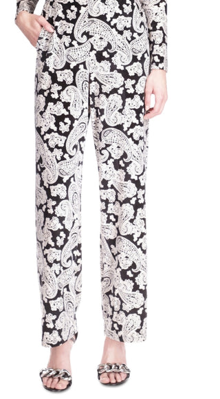 Michael Kors Women's Paisley Print Velvet Jumpsuit White Size X-Small