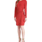 Michael Kors Women's Metallic Faux Wrap T-Shirt Dress Red Size Small