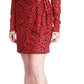 Michael Kors Women's Cat Print Faux Wrap T-Shirt Dress Red Size Large