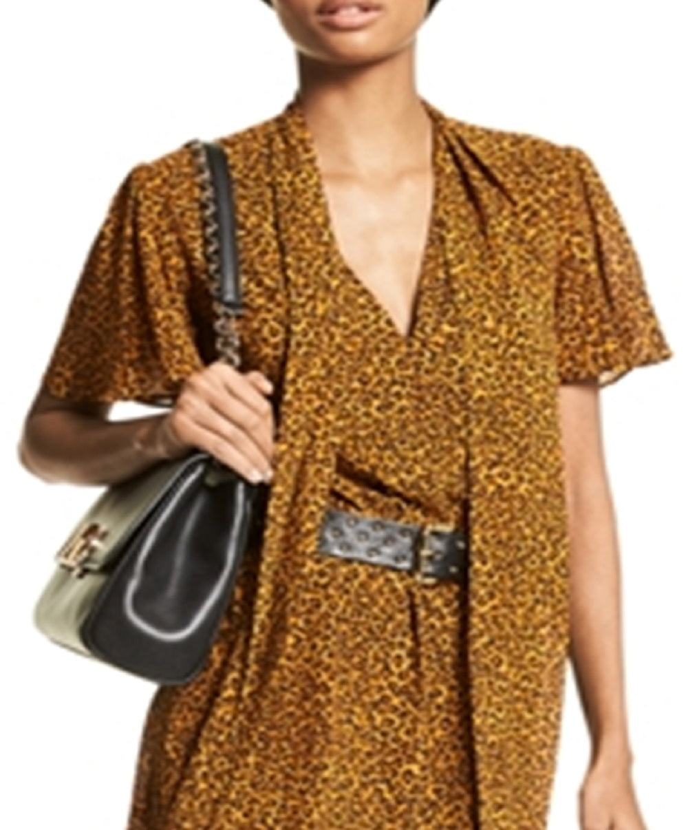 Michael Kors Women's Savannah Printed Dress Yellow Size Small – Steals