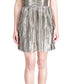 Michael Kors Women's Pleated Lame Mini Dress Gray Size 12
