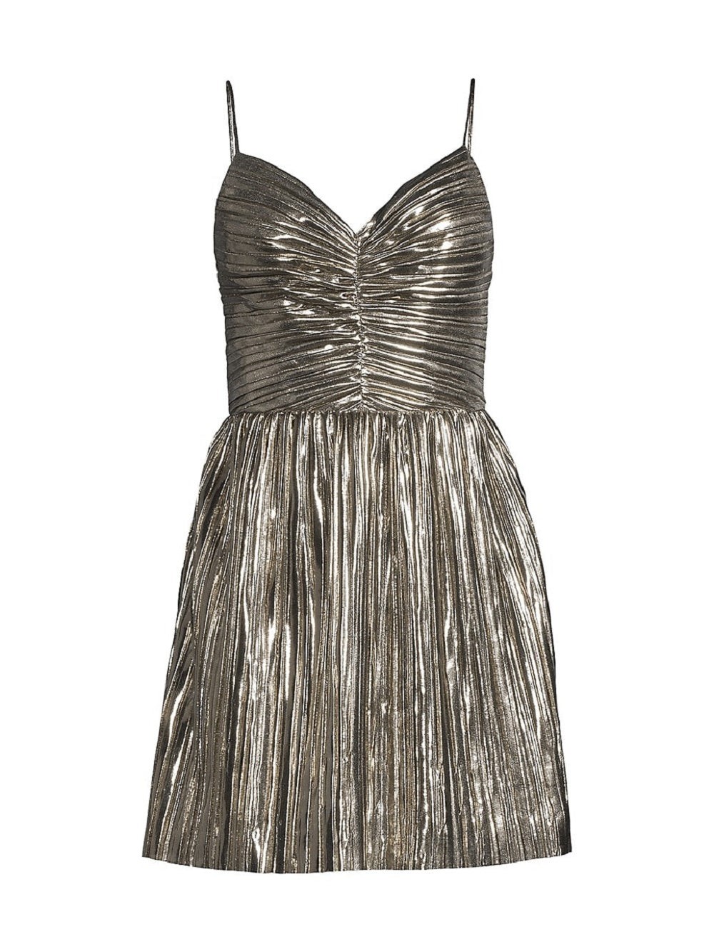 Michael Kors Women's Pleated Lame Mini Dress Gray Size 16