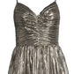 Michael Kors Women's Pleated Lame Mini Dress Gray Size 16