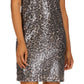 Michael Kors Women's Sequin Cheetah T-Shirt Dress Gray Size Medium