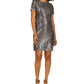 Michael Kors Women's Sequin Cheetah T Shirt Dress Green Size X-Large