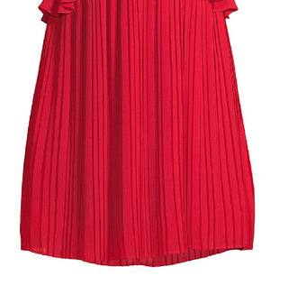 Michael Kors Women's Pleated Rhinestone Chain Strap Dress Red