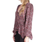 Michael Kors Women's Paisley Handkerchief Hem Top Pink Size Petite X-Small