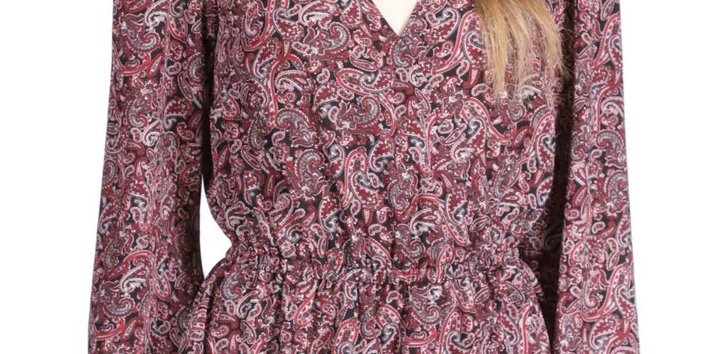 Michael Kors Women's Paisley Handkerchief Hem Top Pink Size Petite X-Small