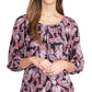 Michael Kors Women's Paisley Print Peasant Top Pink Size Petite X-Small