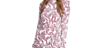 Michael Kors Women's Paisley Print T-Shirt Dress Pink Size Petite Large