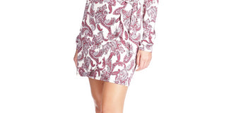 Michael Kors Women's Paisley Print T-Shirt Dress Pink Size Petite Large