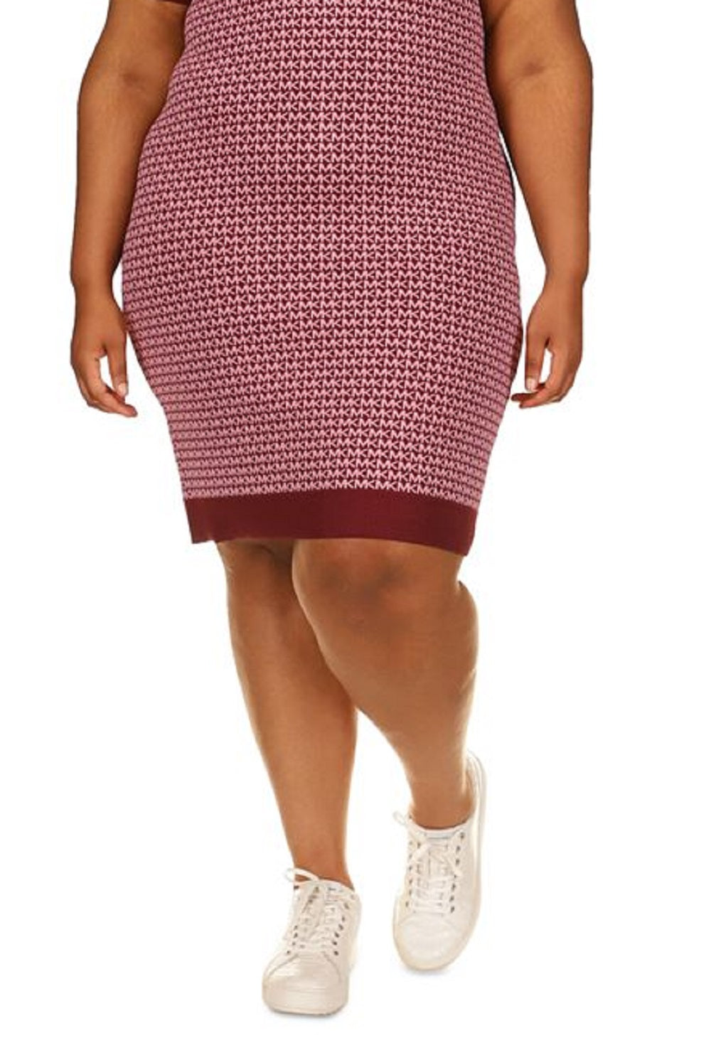 Michael Kors Women's Mk Block Mini Sweater Dress Red Size 1X