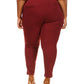 Michael Kors Women's Solid Full Length Pull On Trousers Red Size 3X