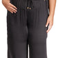 Michael Kors Women's Jacquard Animal Print Wide Leg Pants Black Size 2X