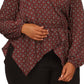 Michael Kors Women's Printed Foulard Faux Wrap Top Red Size 2X