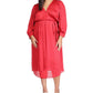 Michael Kors Women's Animal Jacquard Midi Dress Red Size 2X