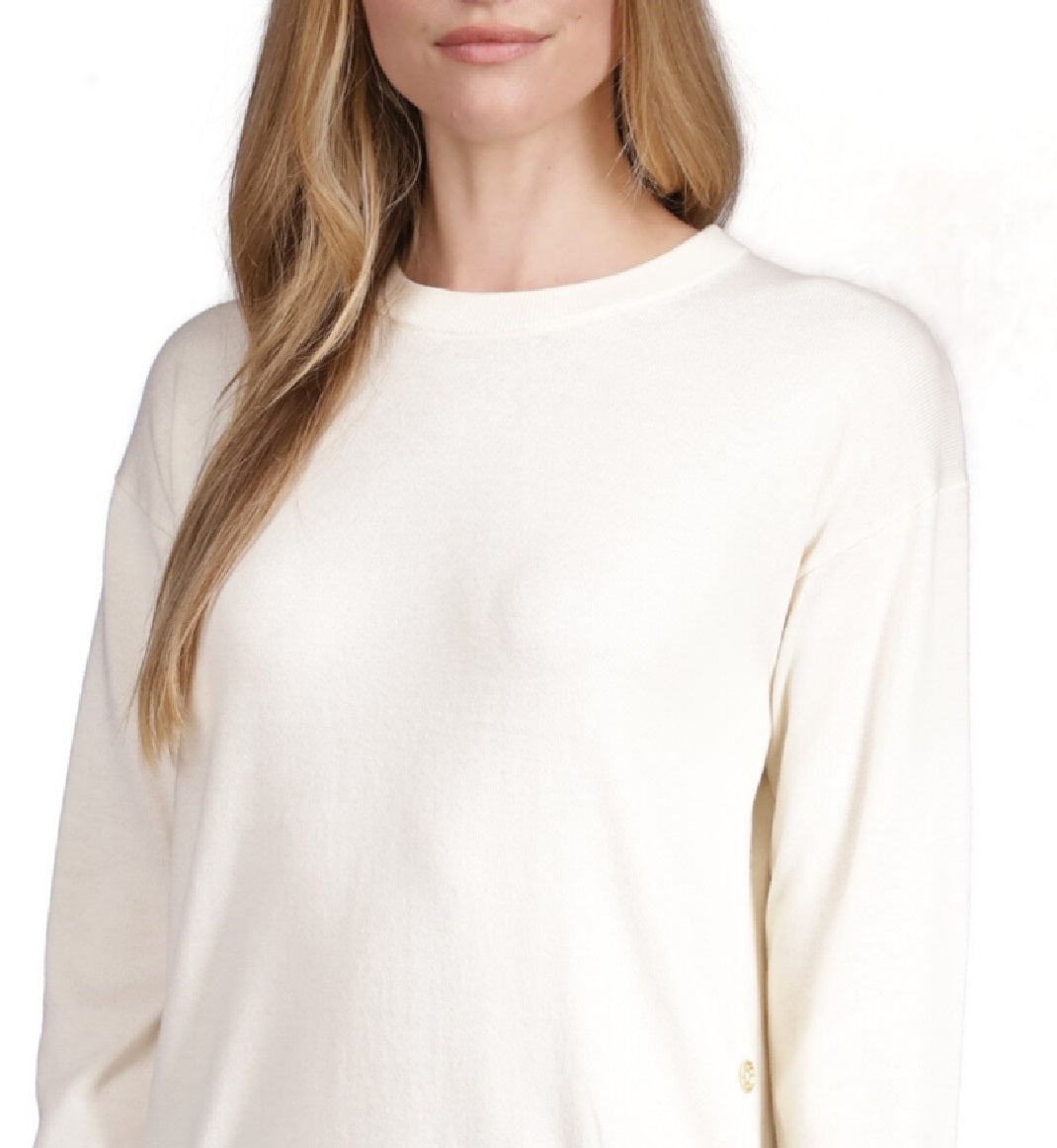 Michael Kors Women's Button Trim Sweater White Size Petite Medium
