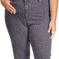 Michael Kors Women's Animal Print Skinny Jeans Black Size 14W