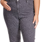 Michael Kors Women's Animal Print Skinny Jeans Black Size Petite Small