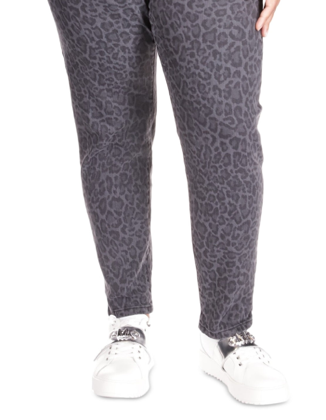 Michael Kors Women's Animal Print Skinny Jeans Black Size Petite Small