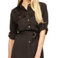 Michael Kors Women's Roll Sleeve Utility Dress Black Size Large
