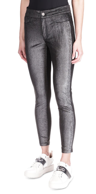 Michael Kors Women's Studded Velvet Leggings Gray Size Medium
