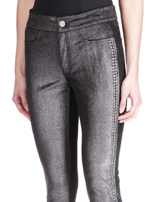 Michael Kors Women's Studded Velvet Leggings Gray Size Medium