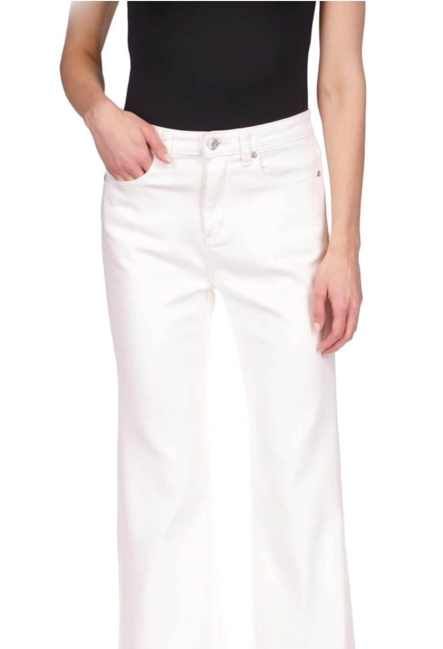 Michael Kors Women's Selma Shaneck Flare Denim Jeans White Size 14