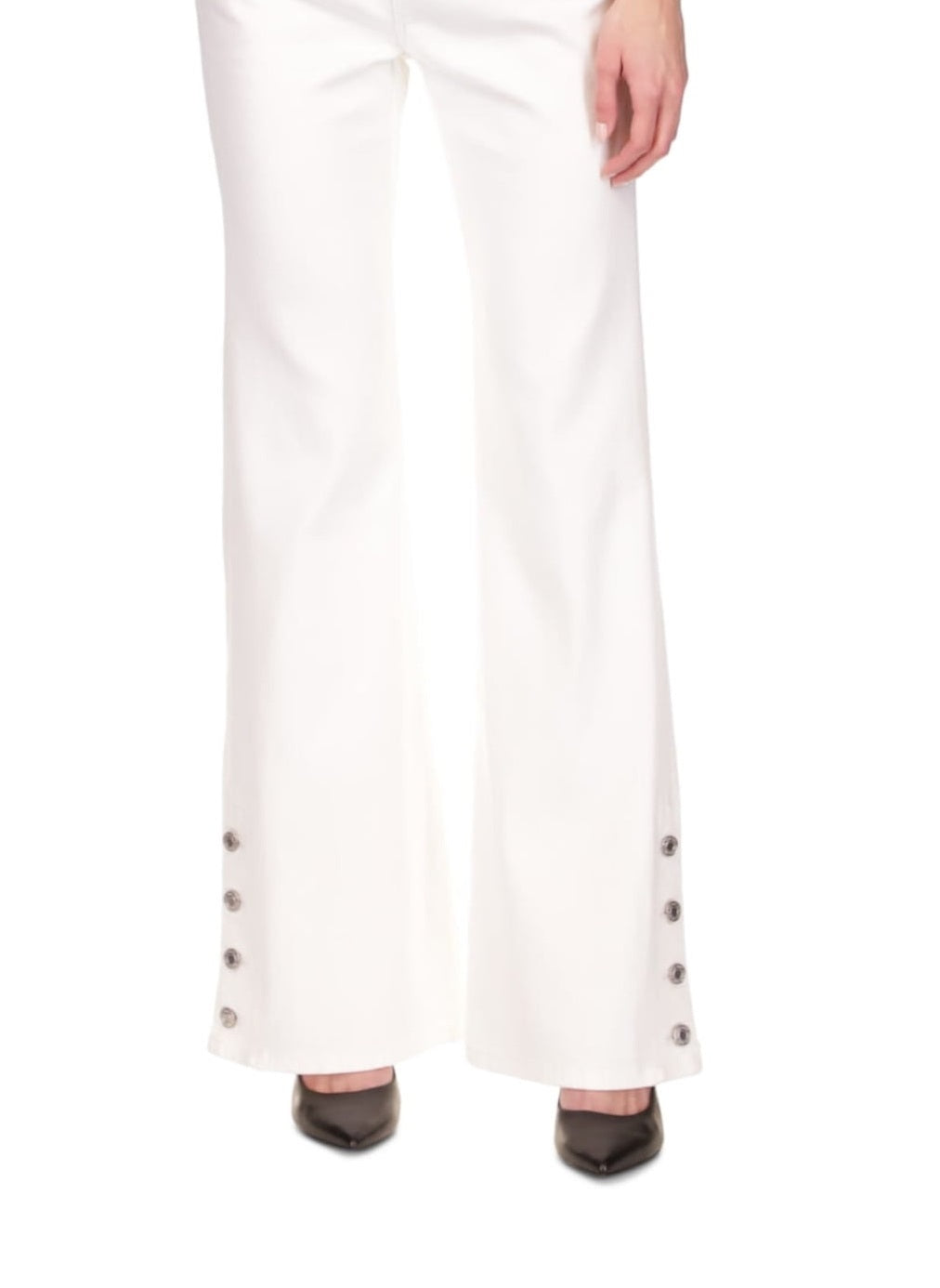 Michael Kors Women's Selma Shaneck Flare Denim Jeans White Size 14