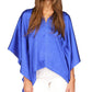 Michael Kors Women's Jacquard Handkerchief Hem Top Blue Size Small